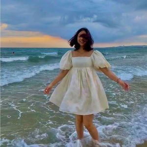 [NEED GONE] Gout De June White Babydoll Dress